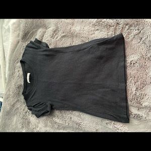 Ribbed black fitted t shirt